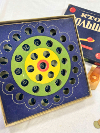 Детская настольная игра "Кто больше" Печерский райпромкомбинат г.Киев. В сборе. Винтаж, СССР. Картинка 5